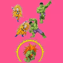 Son Goku Kinderen Meisjes Tank Top “Son Goku; Hulk en Blanka” – Dragon Ball Z parodie