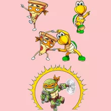 Body bebè (bimba) Michelangelo “Michelangelo, Koopa Troopa e una Pizza” – Parodia dei Super Mario