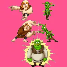 Camiseta Niña sin mangas Los Gobelins “Los Gobelins, Gigante y Shrek” – Parodia de Clash Royale