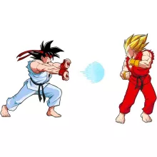 T-shirt Enfant Fille Ryu « Kamehamehadoken !!! » – Parodie Dragon Ball Z