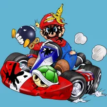 Body bébé Mario « Kart Fighter - Player 1 » – Parodie Mario Kart