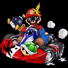 Coque Téléphone Portable Mario « Kart Fighter - Player 1 » – Parodie Mario Kart