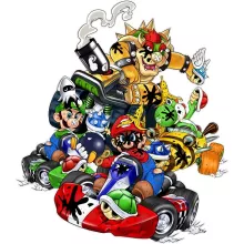 T-shirt Femme Mario « Kart Fighter Racing » – Parodie Mario Kart