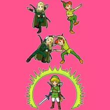 Legolas Linne för Flickor barnens “Legolas, Peter Pan och Link” – Parodi Zelda