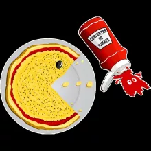 Felpa Bambino e ragazzo “Gamer Pizza” – Parodia dei Pacman