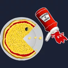 Sweat-Shirt à capuche « La pizza du Gamer ! » – Parodie Pacman