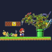 Felpa con cappuccio Donatello “Donatello,Leonardo,Raphael, Michelangelo e Mario” – Parodia dei Super Mario