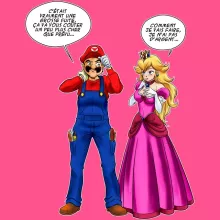 Débardeur Enfant Fille « Le plombier et la blonde pulpeuse... » – Parodie Super Mario