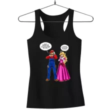 Débardeur Femme « Le plombier et la blonde pulpeuse... » – Parodie Super Mario