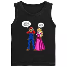 Débardeurs Enfants « Le plombier et la blonde pulpeuse... » – Parodie Super Mario