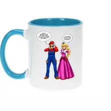Mug « Le plombier et la blonde pulpeuse... » – Parodie Super Mario