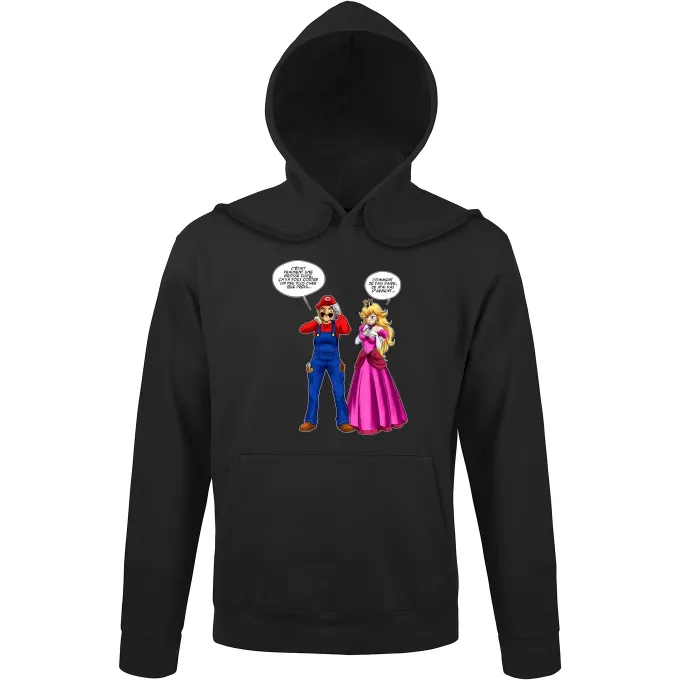 Sweat-shirts à Capuche Parodie Super Mario Le plombier et la blonde pulpeuse... - Princesse Peach