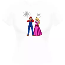 T-shirt Femme « Le plombier et la blonde pulpeuse... » – Parodie Super Mario