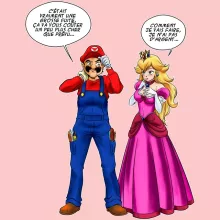 T-shirt Femme « Le plombier et la blonde pulpeuse... » – Parodie Super Mario