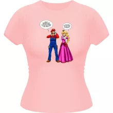 T-shirt Femme « Le plombier et la blonde pulpeuse... » – Parodie Super Mario