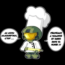 Body bébé manches longues Master Chief « Master Chef... » – Parodie Halo