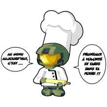 T-shirt Enfant Fille Master Chief « Master Chef... » – Parodie Halo