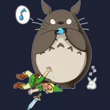 Felpa con cappuccio Totoro “Totoro e Link” – Parodia dei Zelda