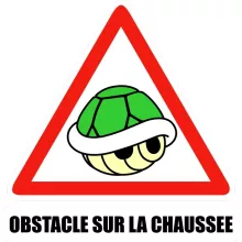 Mug La carapace verte « Obstacle sur la chaussée ! » – Parodie Mario Kart
