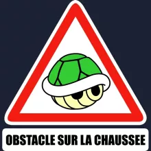 Sweat-Shirt à capuche La carapace verte « Obstacle sur la chaussée ! » – Parodie Mario Kart
