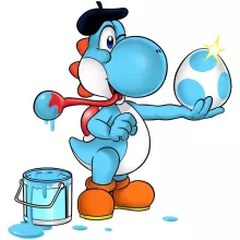 Body bébé « Peinture fraîche... (Version bleue claire) » – Parodie Yoshi