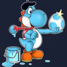 Felpa con cappuccio “Yoshi blu chiaro” – Parodia dei Yoshi