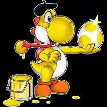 T-shirt Femme « Peinture fraîche... (Version jaune) » – Parodie Yoshi