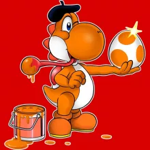 Schwarzer Yoshi T-Shirt – Parodie auf Yoshi