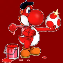 Red Yoshi T-shirt för kvinnor – Parodi Yoshi