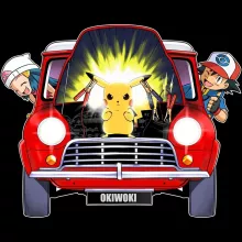 Ash T-Shirt “Ash, Dawn and Pikachu” – Pokémon parody