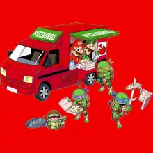 Leonardo Women T-shirt “Leonardo, Raphael, Donatello, Michelangelo and Mario and Luigi” – Super Mario parody