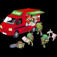 Leonardo T-Shirt “Leonardo, Raphael, Donatello, Michelangelo and Mario and Luigi” – Super Mario parody