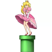 Princess Peach T-Shirt – Super Mario parody