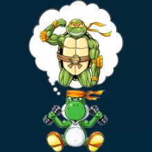 Kappe “Yoshi und Michelangelo” – Parodie auf Yoshi