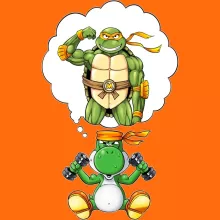 Cap “Yoshi and Michelangelo” – Yoshi parody