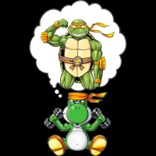 T-shirt Femme « Séance de muscu... vidéoludique ! » – Parodie Yoshi