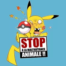 Body bébé Pikachu « Stop à la Maltraitance animale !! » – Parodie Pokémon