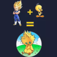 Baby Chocobo Hoodie “Baby Chocobo, Vegeta and Tweety” – Dragon Ball Z parody