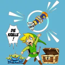 Link Baby Strampler “Link and die Aliens” – Parodie auf Zelda
