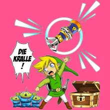 Link Mädchen Kinder Tank top “Link and die Aliens” – Parodie auf Zelda