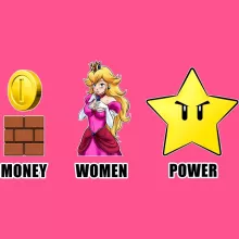 Mario Girls Kids Tank Top “Women, Money and Power” – Super Mario parody