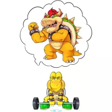 T-shirt Enfant Fille Koopa Troopa « Turtle Fitness » – Parodie Super Mario