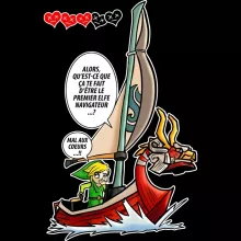 Sweat à capuche Link « Un elfe à la mer.... » – Parodie Zelda
