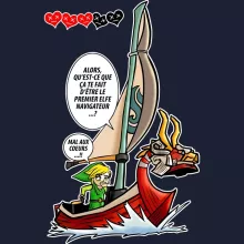 Sweat-Shirt à capuche Link « Un elfe à la mer.... » – Parodie Zelda
