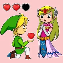 Fatinho para bebé (menina) Link “Link e PrincesaZelda” – Zelda de parodia