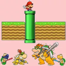 Mario Women T-shirt “Mario, Bowser, Bowser Jr and Koopa Troopa” – Super Mario parody