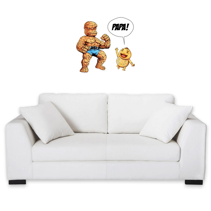 Stickers Déco Parodie Zelda Un papa solide comme un roc ! - La Chose des 4 Fantastiques et un Goron