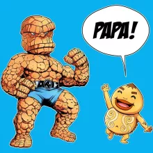 T-shirt bébé La Chose « Un papa solide comme un roc ! » – Parodie Zelda