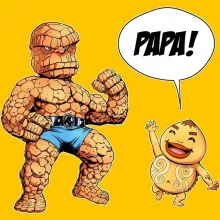 T-shirt Enfant La Chose « Un papa solide comme un roc ! » – Parodie Zelda