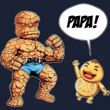 Sweat-Shirt à capuche La Chose « Un papa solide comme un roc ! » – Parodie Zelda